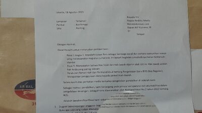 Terkait Surat Balasan Konfirmasi Wartawan Oknum Pegawai SDN Pondok Bambu 01 Pagi “Minim Kecerdasan”?