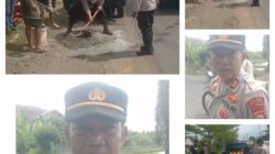 Bentuk Keperdulian, Polsek Tugumulyo Perbaiki Jalan Berlubang di Desa Widodo Jelang Arus Mudik