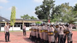 Polres Rokan Hilir Tingkatkan Kesiapsiagaan Personel Melalui Latihan Dalmas Antisipasi Aksi Unjuk Rasa