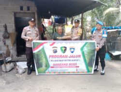 Polsek Tambusai Utara Salurkan Bantuan Sembako untuk Warga Kurang Mampu Lewat Program JALUR