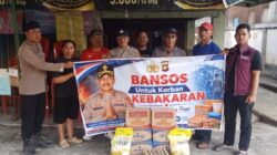 Kapolres Empat Lawang Lewat Kapolsek Tebing Tinggi Salurkan Bantuan Bagi Korban Kebakaran
