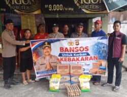Kapolres Empat Lawang Lewat Kapolsek Tebing Tinggi Salurkan Bantuan Bagi Korban Kebakaran