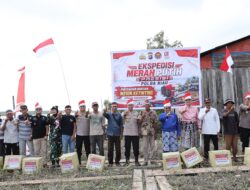 Ekspedisi  Merah Putih Presisi Polda  Riau Tanam 810 Mangrove, Salurkan Bantuan pada Masyarakat Pesisir Sinaboy