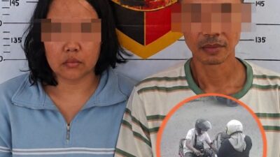 Terekam CCTV Pasutri Curi Laptop Tertangkap Polisi di Pesawaran