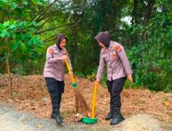 Hari Jadi Polwan ke-78, Polwan Polres Kuansing Perkuat Kepedulian Lingkungan dan Semangat Gotong Royong