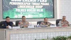 Kapolda riau konfrensi pers tindak Pidana lingkungan hidup penggerusakan 133 ha hutan mangrove di kab. Rohil