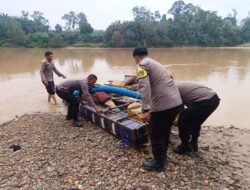 Polsek Hulu Kuantan Tertibkan Dua Rakit PETI, Upaya Jaga Kelestarian Sungai Batang Kuantan