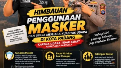 Kabut Asap Karhutla Pengaruhi Udara Padang, Kapolresta Ingatkan Warga Menggunakan masker dan Kurangi Aktivitas di Luar. 