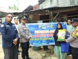 Jumat Berkah, Polres Kuansing Salurkan Sembako kepada Masyarakat Membutuhkan