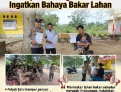 Cegah Karhutla, Polsek Batu Hampar Keliling Pakai TOA Ingatkan Bahaya Bakar Lahan