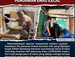 Respons Cepat Layanan Kepolisian 110, Polsek Kuantan Hilir Cek Laporan Dugaan Pemurnian Emas Ilegal