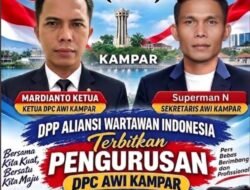 DPC Aliansi Wartawan Indonesia  (AWI) Kabupaten  Kampar  Resmi  Di Bentuk  Masa  Bakti 2026–2031