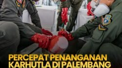 Percepat Penanganan Karhutla di Palembang, Satgas OMC Semai Dry Ice dan NaCl sebanyak 5 Sorti