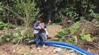 Polsek Kampar Kiri Tertibkan PETI di Sungai Batang Bio Desa Tanjung Permai 