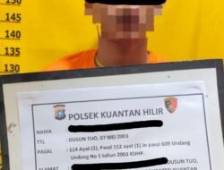 Polsek Kuantan Hilir Ungkap Sabu 4,39 Gram, Seorang Pria