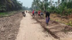 Wujudkan Impian Warga, Kodim 0314/Inhil dan Masyarakat Bahu-Membahu Semenisasi Jalan 1 Km di Inhil