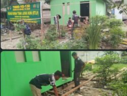 Gotong Royong Tanpa Lelah, Kodim 0314/Inhil dan Warga Desa Kuala Lemang Kebut Pembangunan RTLH TMMD Ke-130